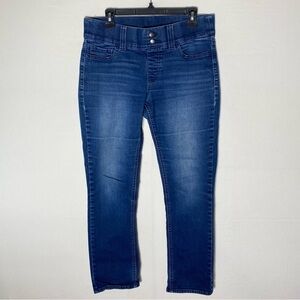 Riders By Lee Med Wash Mid Rise Slim Straight Leg Elastic Waist Blue Jeans 10